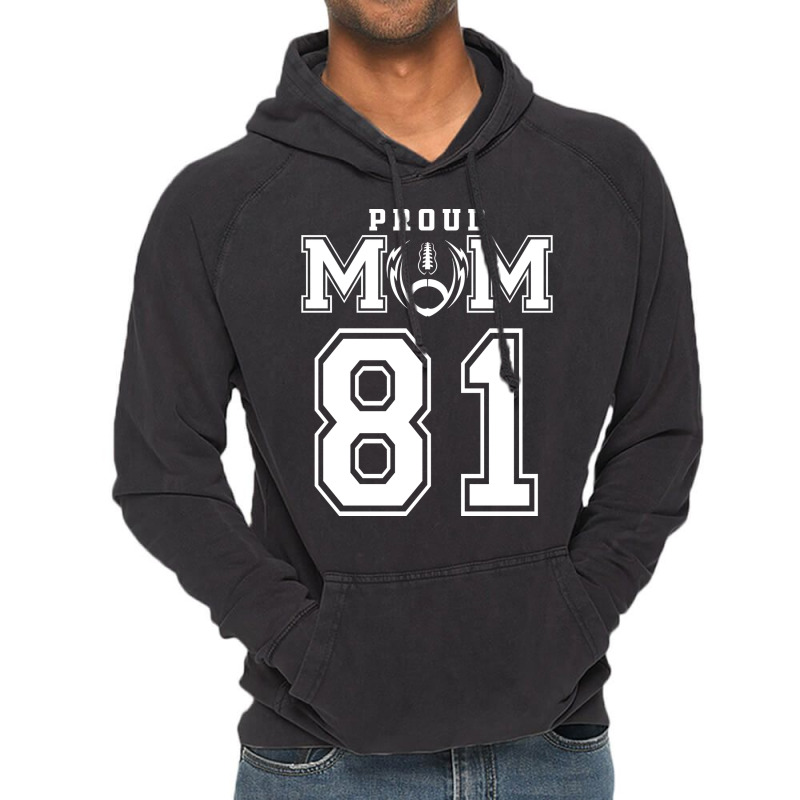 Custom Proud Football Mom Number 81 Personalized F Vintage Hoodie by oreilywendyo | Artistshot