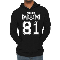 Custom Proud Football Mom Number 81 Personalized F Lightweight Hoodie | Artistshot