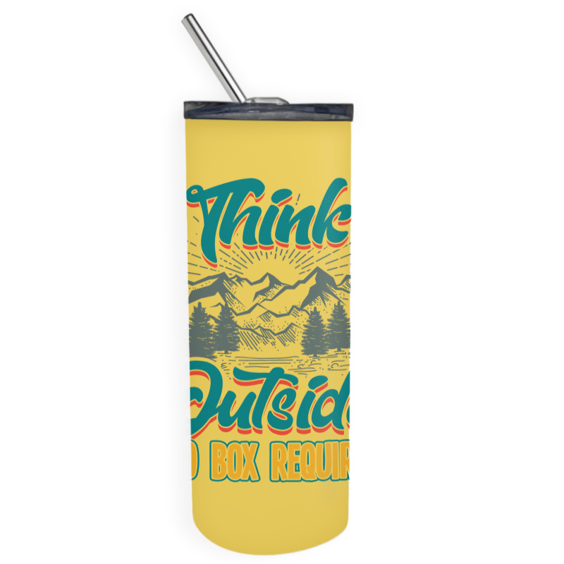 Hiking Think Outside No Box Required Tumblr Skinny Tumbler | Artistshot