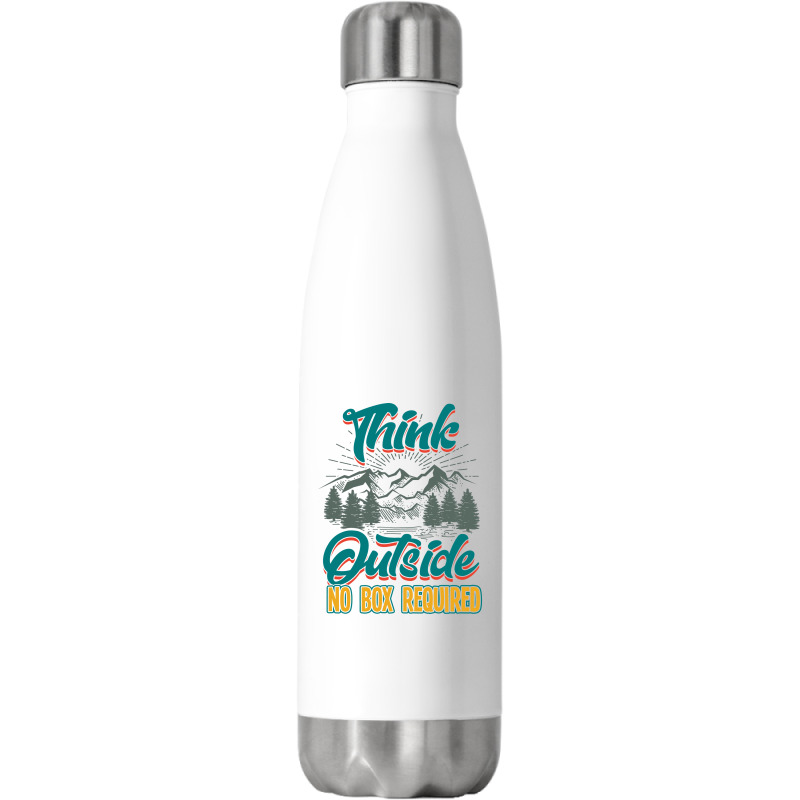 Hiking Think Outside No Box Required Tumblr Stainless Steel Water Bottle | Artistshot