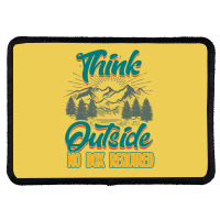 Hiking Think Outside No Box Required Tumblr Rectangle Patch | Artistshot