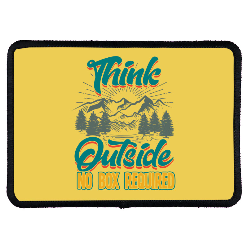 Hiking Think Outside No Box Required Tumblr Rectangle Patch | Artistshot