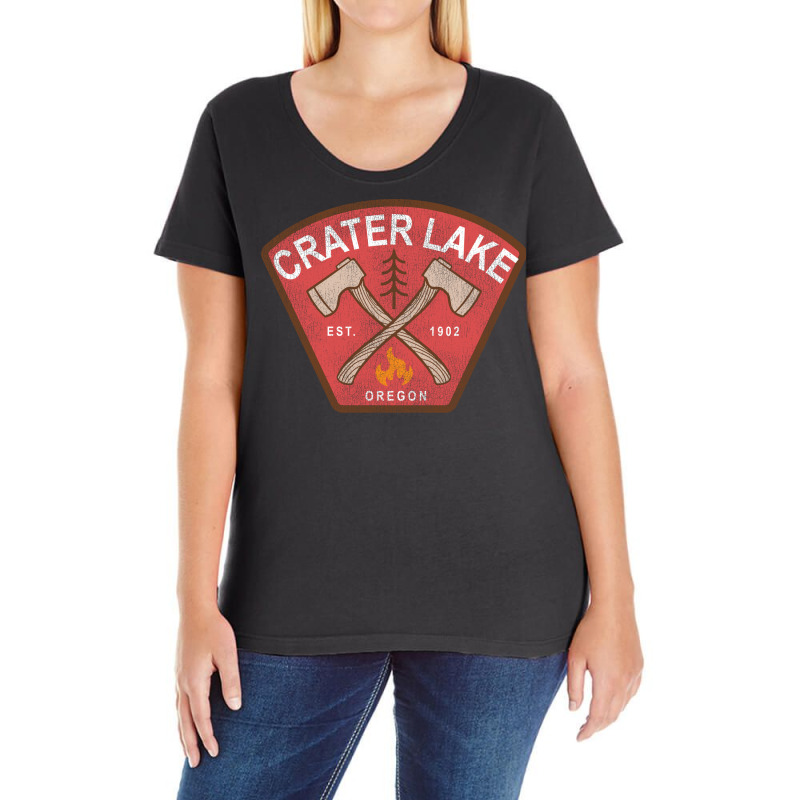 Crater Lake National Park Oregon Hipster Ladies Curvy T-Shirt by konmaglasco1 | Artistshot