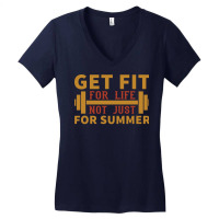 Get Fit Red Women's V-neck T-shirt | Artistshot