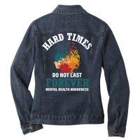 Hard Times Mental Health Support Stars Ladies Denim Jacket | Artistshot