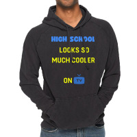 High School Looks Better On Tv Yellow Vintage Hoodie | Artistshot