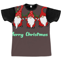 3 Cute Gnomes Merry Christmas Girl Graphic T-shirt | Artistshot