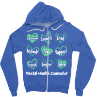 Mental Health Counselor Heart Nostalgia Zipper Hoodie | Artistshot