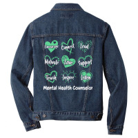 Mental Health Counselor Heart Nostalgia Men Denim Jacket | Artistshot