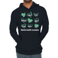 Mental Health Counselor Heart Nostalgia Lightweight Hoodie | Artistshot