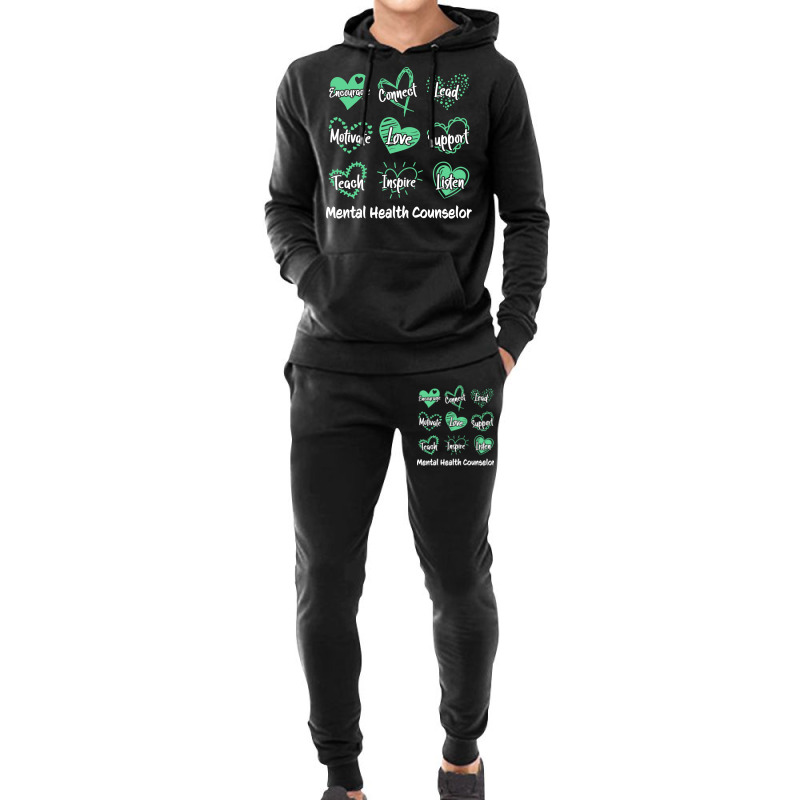 Mental Health Counselor Heart Nostalgia Hoodie & Jogger Set | Artistshot