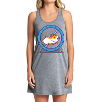 Cute Hamster Running In Running Wheel Cartoon Red Tank Dress | Artistshot