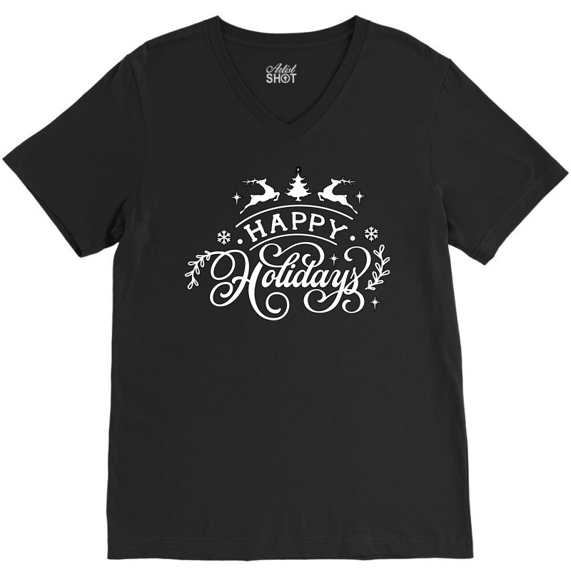 Happy Holidays Boy Stars V-neck Tee | Artistshot