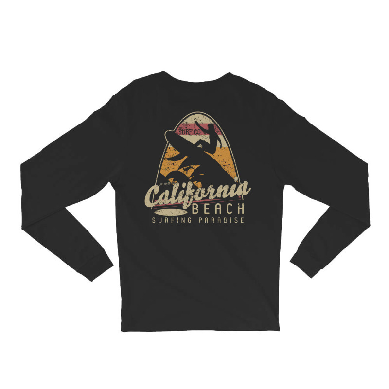 California Beach Surfing Paradise Long Sleeve Shirts by Heri Iye | Artistshot