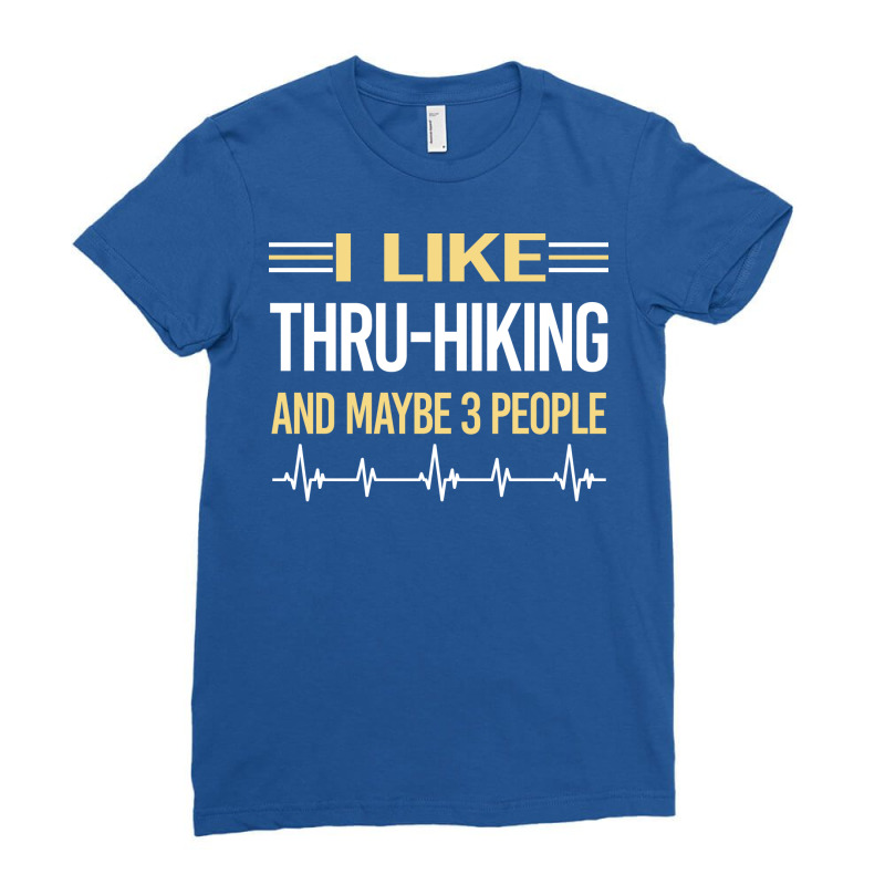 3 People Thruhiking Thru Hiking Hike Hiker Yellow Ladies Fitted T-Shirt by lalkasommeri | Artistshot