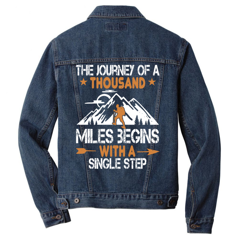 Outdoor Nature Hiking Quote Gift  Travel Boy Men Denim Jacket | Artistshot