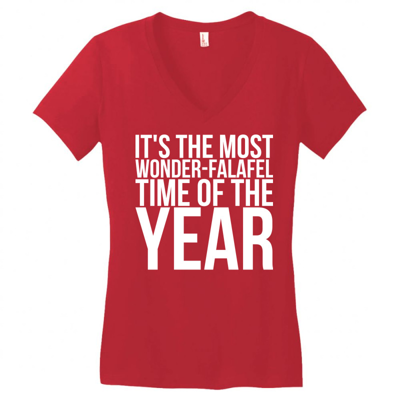 Its The Most Wonderfalafel Time Of The Year Stars Women's V-Neck T-Shirt by shaaleatlass8 | Artistshot