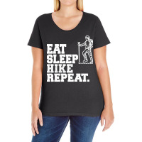 Eat Sleep Hike Repeat Hiker Hiking Cool Ladies Curvy T-shirt | Artistshot