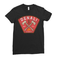 Denali National Park And Preserve Alaska Yellow Ladies Fitted T-shirt | Artistshot