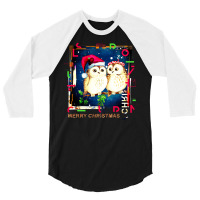 Merry Christmas Owls Music 3/4 Sleeve Shirt | Artistshot