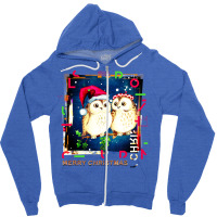 Merry Christmas Owls Music Zipper Hoodie | Artistshot