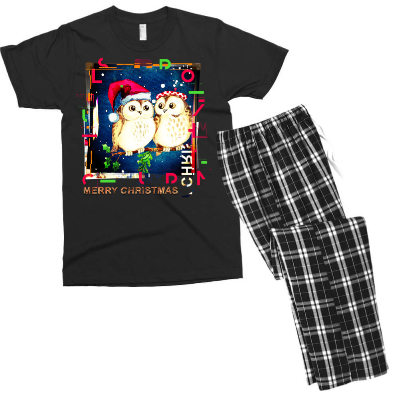 Merry Christmas Owls Music Men's T-shirt Pajama Set | Artistshot