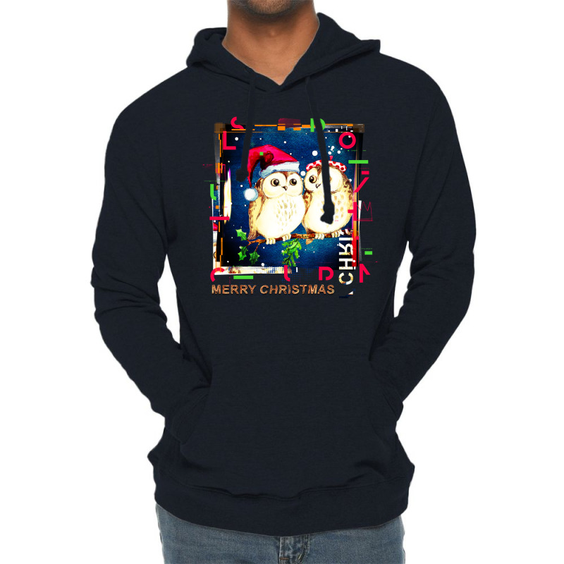 Merry Christmas Owls Music Lightweight Hoodie | Artistshot