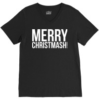 Merry Christmash Retro V-neck Tee | Artistshot