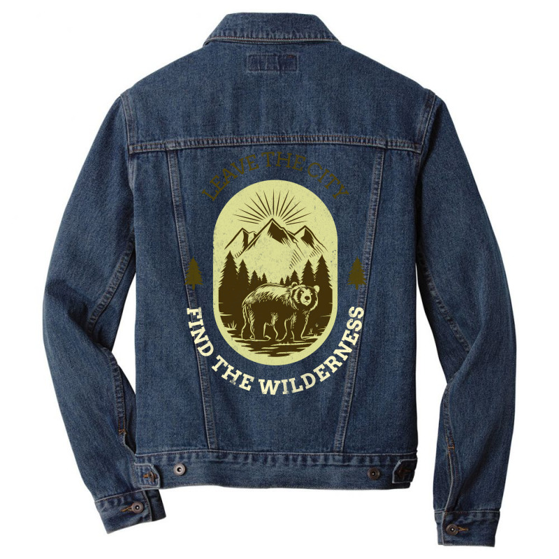 Leave The City Find The Wilderness Trending Men Denim Jacket | Artistshot