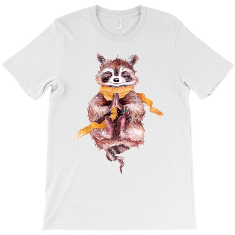 Raccoon Meditates T-Shirt by persiefennink | Artistshot