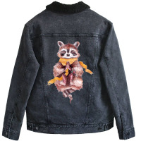 Raccoon Meditates Unisex Sherpa-lined Denim Jacket | Artistshot