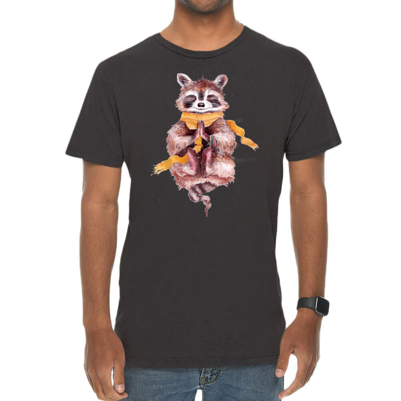 Raccoon Meditates Vintage T-Shirt by persiefennink | Artistshot