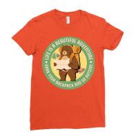 Cute Bear With Backpack Camping Life Is An Adventu Ladies Fitted T-shirt | Artistshot