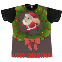 Merry Christmas Santa Baby Green Graphic T-shirt | Artistshot