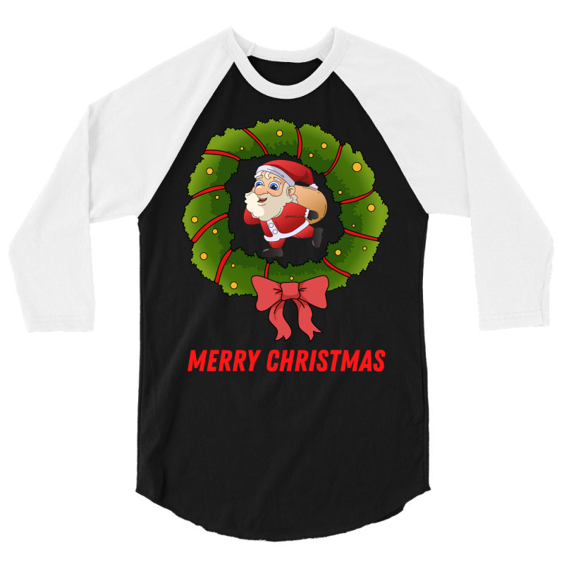 Merry Christmas Santa Baby Green 3/4 Sleeve Shirt by boasaaruqig | Artistshot