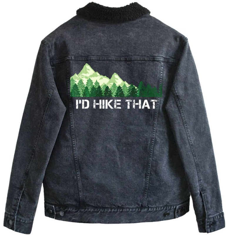 Hiking Id Hike That Outdoor Camping Tumblr Unisex Sherpa-Lined Denim Jacket by kuperkloocke | Artistshot