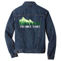 Hiking Id Hike That Outdoor Camping Tumblr Men Denim Jacket | Artistshot