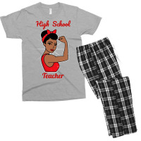 High School Teacher Woman Strong Vintage Retro Pos Men's T-shirt Pajama Set | Artistshot