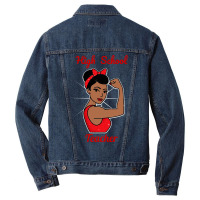 High School Teacher Woman Strong Vintage Retro Pos Men Denim Jacket | Artistshot