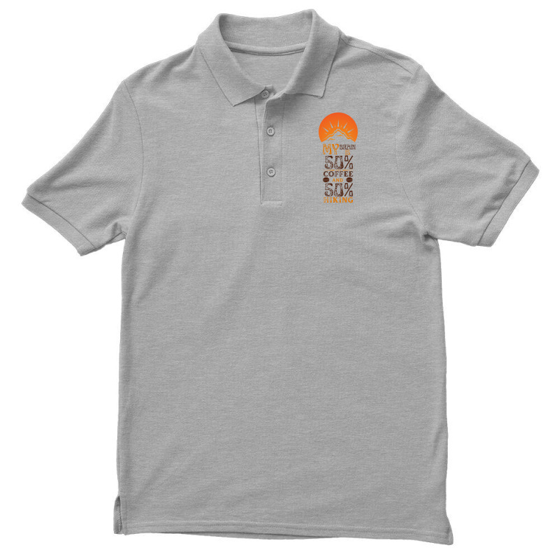 My Brain Is 50 Coffee And 50 Hiking Funny Love Men's Polo Shirt | Artistshot