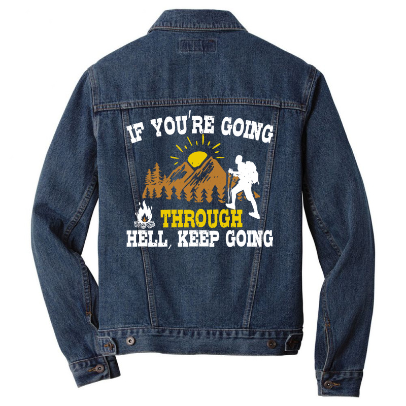 Outdoor Nature Hiking Quote Gift  Gift Yellow Men Denim Jacket | Artistshot