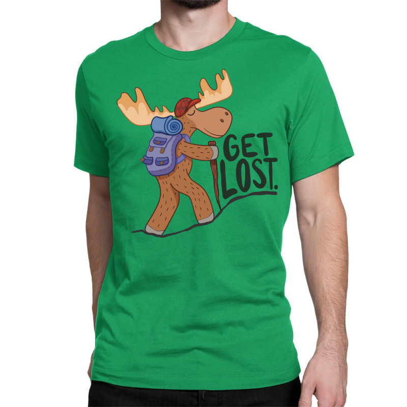 Hiking Moose Girl Classic T-shirt by niventriskao | Artistshot