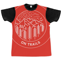 Tails On Trails Hiking Girl Graphic T-shirt | Artistshot