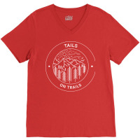 Tails On Trails Hiking Girl V-neck Tee | Artistshot