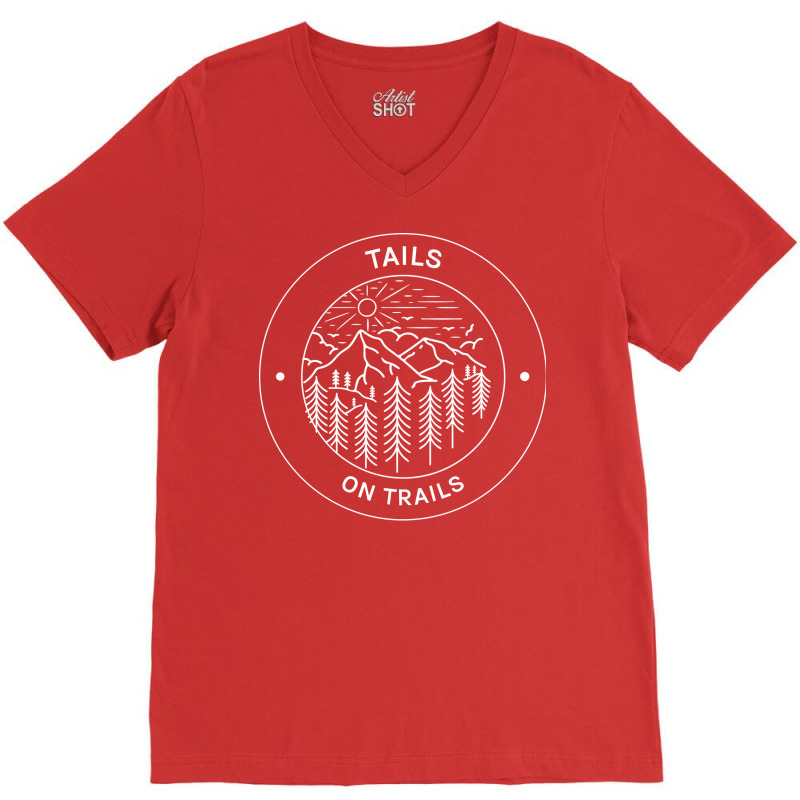 Tails On Trails Hiking Girl V-neck Tee | Artistshot