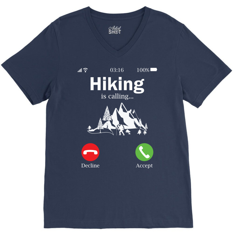 Hiking Is Calling Music V-neck Tee | Artistshot