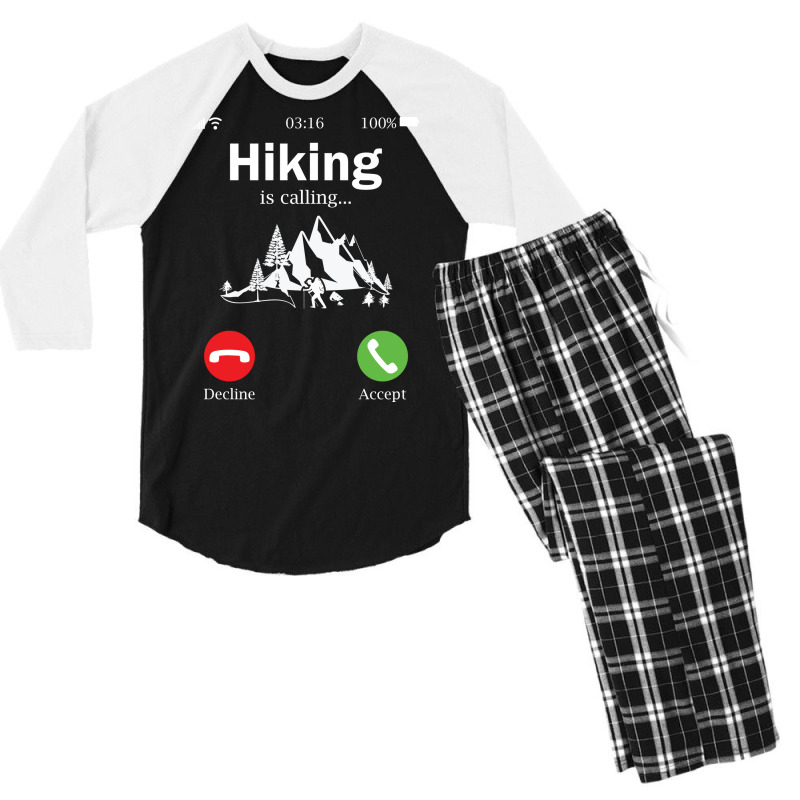 Hiking Is Calling Music Men's 3/4 Sleeve Pajama Set | Artistshot