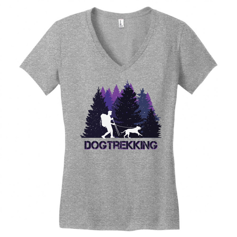 Retro Dogtrekking Dog Walking In Nature 70s Women's V-Neck T-Shirt by jaredoclairx | Artistshot