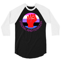 Gender Fluid Activist Strong And Fearless Blue 3/4 Sleeve Shirt | Artistshot