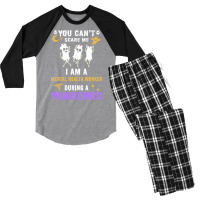 Halloween Boo You Cant Scare Me I Am A Mental Heal Men's 3/4 Sleeve Pajama Set | Artistshot